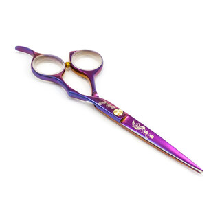 5,5" Ножницы парикмахерские (фиолет.с рисунком)
