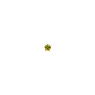 R 108 Серьги крапан золото средние (светло-зеленый) Хризолит