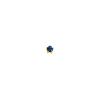R 109 Серьги крапан золото средние (синий) Сапфир