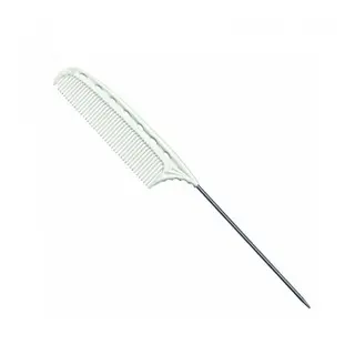 Расческа YS Tail метал.хвостик White белая 21,8см